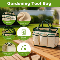 Garden Tool Set with Carry Bag, Heavy Duty Gardening Hand Tools Kit for Planting Weeding