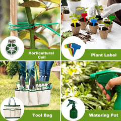 Garden Tool Set with Carry Bag, Heavy Duty Gardening Hand Tools Kit for Planting Weeding