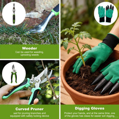 Garden Tool Set with Carry Bag, Heavy Duty Gardening Hand Tools Kit for Planting Weeding